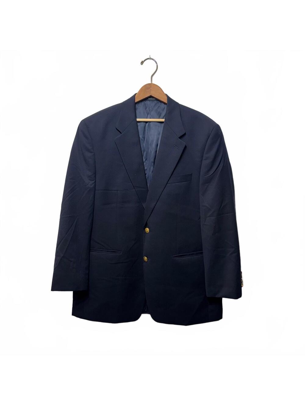 Lauren Ralph Lauren Navy Wool Blazer Gold Crest Buttons 42R